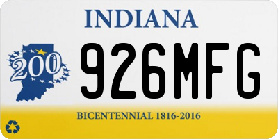 IN license plate 926MFG