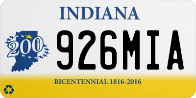 IN license plate 926MIA