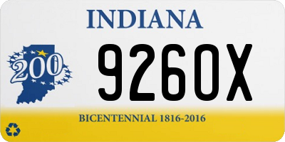 IN license plate 926OX