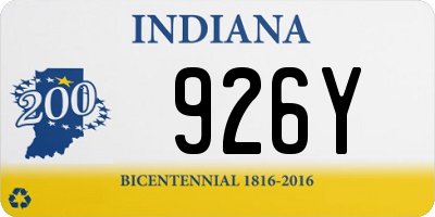 IN license plate 926Y