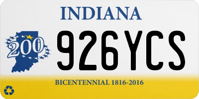 IN license plate 926YCS