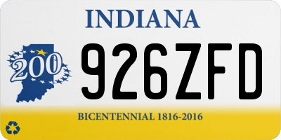 IN license plate 926ZFD