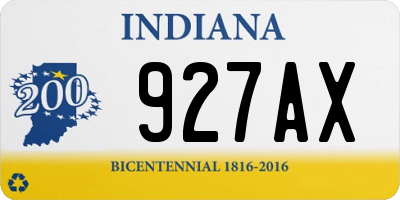 IN license plate 927AX