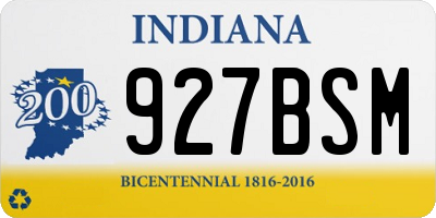 IN license plate 927BSM