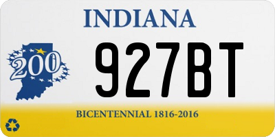 IN license plate 927BT