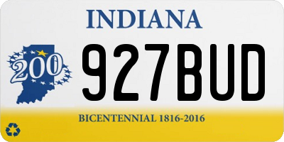IN license plate 927BUD