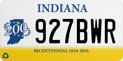 IN license plate 927BWR