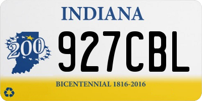 IN license plate 927CBL