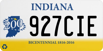IN license plate 927CIE