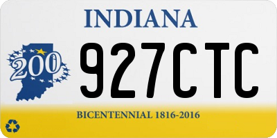 IN license plate 927CTC