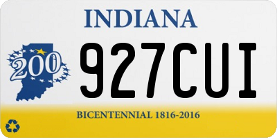 IN license plate 927CUI