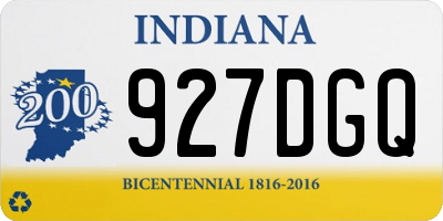 IN license plate 927DGQ