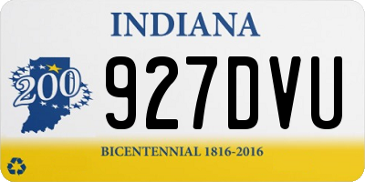 IN license plate 927DVU