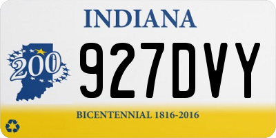 IN license plate 927DVY