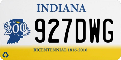 IN license plate 927DWG
