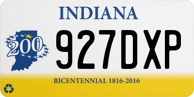 IN license plate 927DXP