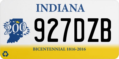 IN license plate 927DZB