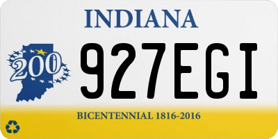 IN license plate 927EGI
