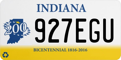 IN license plate 927EGU