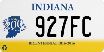 IN license plate 927FC