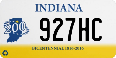 IN license plate 927HC