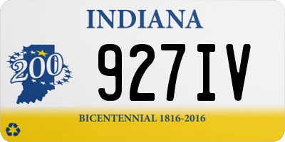 IN license plate 927IV