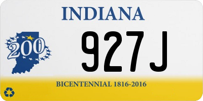 IN license plate 927J