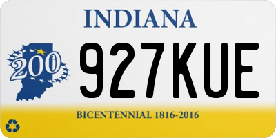 IN license plate 927KUE
