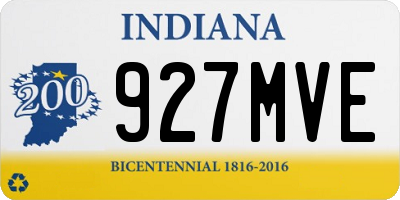 IN license plate 927MVE