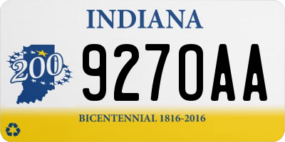 IN license plate 927OAA