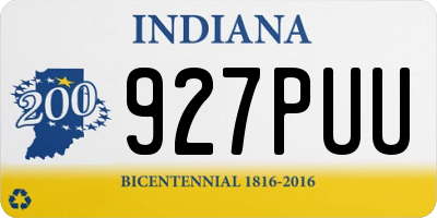 IN license plate 927PUU