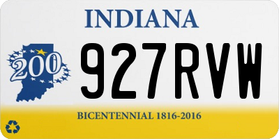 IN license plate 927RVW