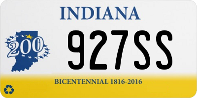 IN license plate 927SS