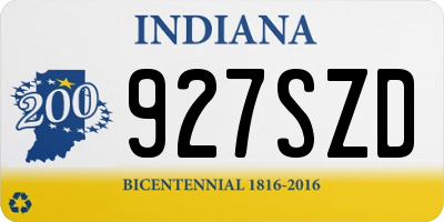 IN license plate 927SZD