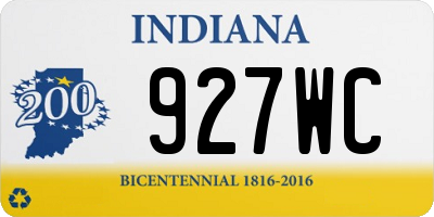 IN license plate 927WC