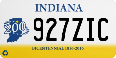IN license plate 927ZIC