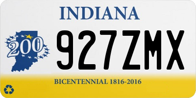 IN license plate 927ZMX