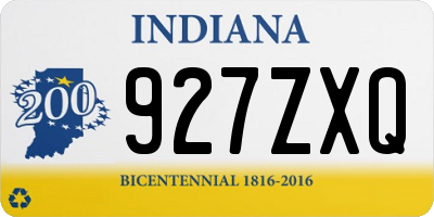 IN license plate 927ZXQ