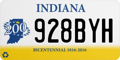 IN license plate 928BYH