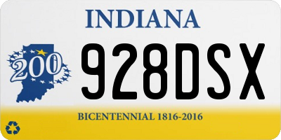 IN license plate 928DSX