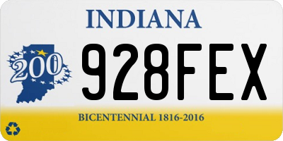 IN license plate 928FEX