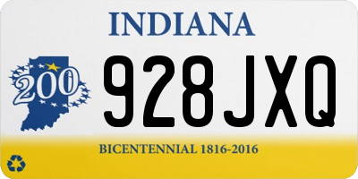 IN license plate 928JXQ