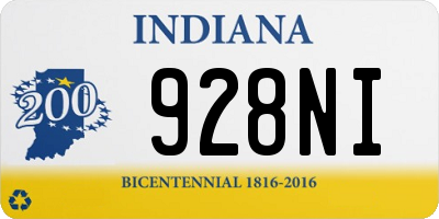IN license plate 928NI