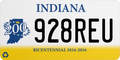 IN license plate 928REU