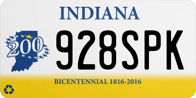 IN license plate 928SPK