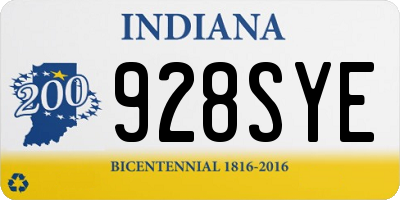 IN license plate 928SYE