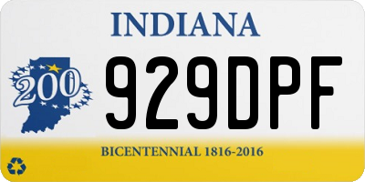 IN license plate 929DPF
