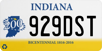 IN license plate 929DST