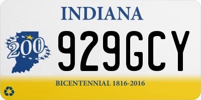IN license plate 929GCY