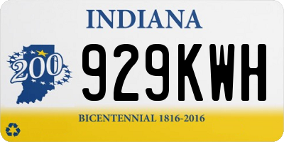 IN license plate 929KWH